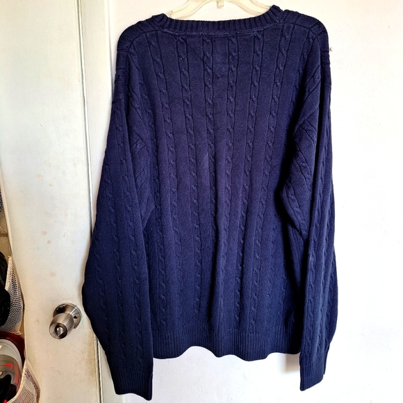 Tommy Hilfiger XXL VTG Y2K Navy Blue Cable Knit Sweater - Picture 3 of 7